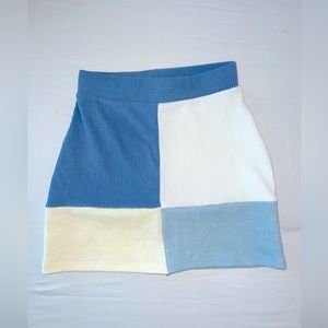 Blue and white patchwork Pacsun skirt